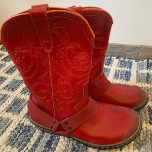 Sorel Red Leather and Rubber Women's Boots, Size 8